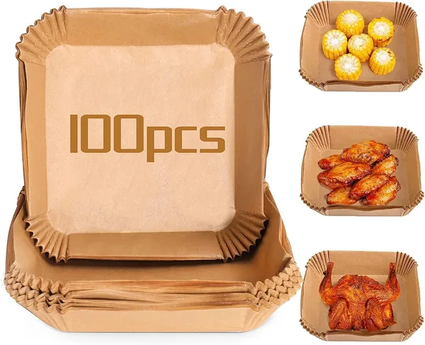 Cuisine Art 100Pcs Air Fryer Disposable Paper Liner Square