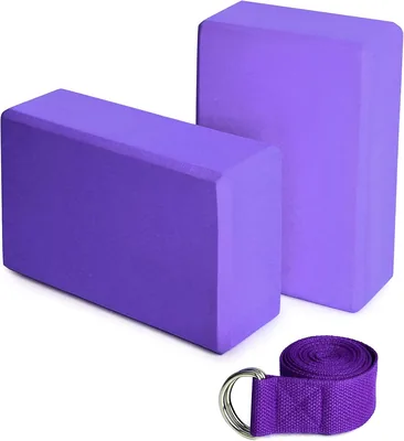 Tomshin 2 Bloques de Yoga EVA + Correa de Algodón, Juego de Estabilidad para Yoga y Pilates - Mejor Oferta