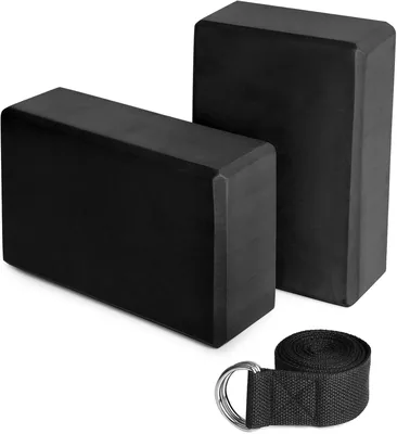 Tomshin 2 Bloques de Yoga EVA + Correa de Algodón, Juego de Correas para Yoga, Pilates - Mejor Oferta
