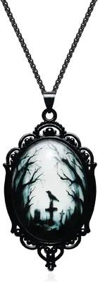 DAYANEY Gothic Necklace Witch Raven Rose Bat Pendant Best Deal