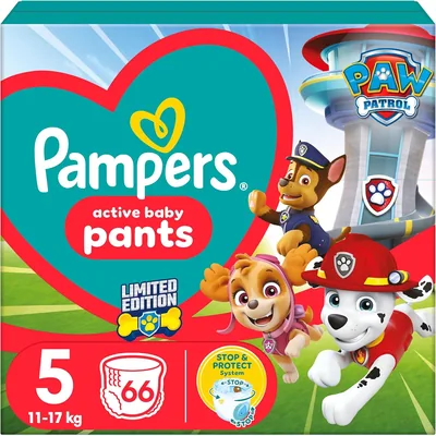 Pieluchomajtki Pampers Active Baby, rozmiar 5, pieluszki 66, 11kg-17kg - Najlepsza cena