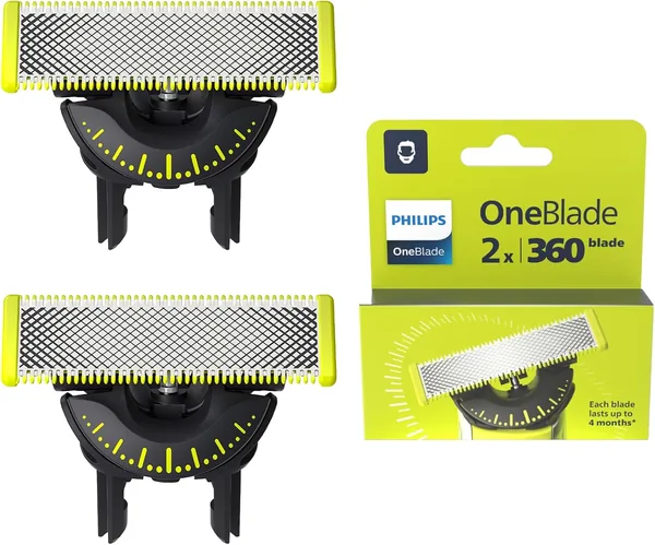 Philips OneBlade Origineel 360 Scheren, compatibel met alle OneBlade- en OneBlade Pro-modellen, 2 stuks (model QP420/60) - 15% Korting
