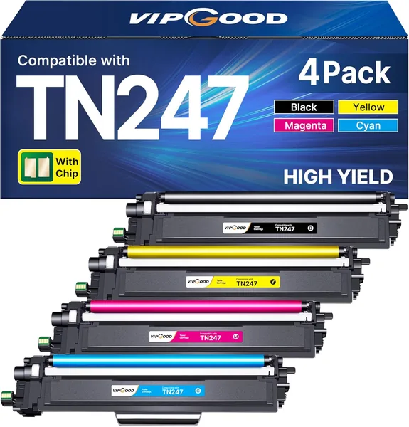 VIPGOOD TN247 DCP-L3550CDW Toner Compatible avec Brother TN-247 TN243, 243CMYK, 243g - Meilleure Offre