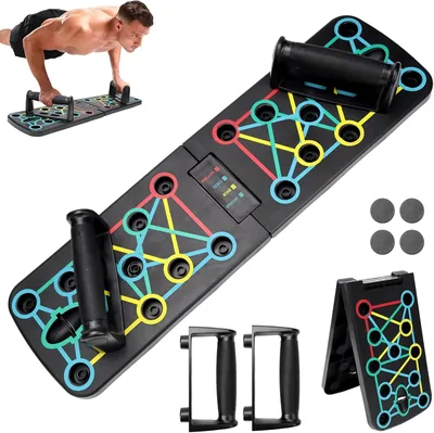 Bebeay Tabla Push-up Plegable, Tablero para Lagartijas Portátil Antideslizante Multifuncional Fitness, Push Up Board Lagartija - Best Deal