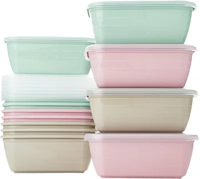 QILZO Paket med 12 Plastisk Facklar, 500 ml, BPA-Fritt, Mikrowed, Diskwas och Fritzer, Med Skjort