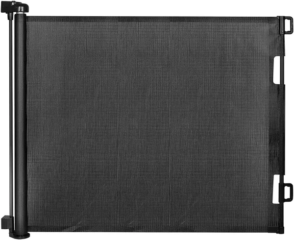 Retractable Baby Gate,Mesh Baby Gate or Mesh Dog Gate,33.6" Tall,Extends up to 55" Wide,Child Safety Gate for Doorways, Stairs, Hallways, Indoor/Outdoor (Black 33.6"x55")