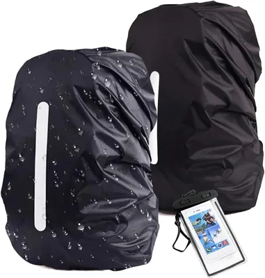 TAGNEFLOR Funda Impermeable para Mochila, 2 Fundas para la Lluvia con Tira Reflectante, para Campismo - Mejor Oferta