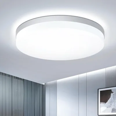 Lámpara de techo LED Easy Eagle Redonda para Cocina, 48W 4800LM 6500K 30CM | Lámparas de techo blancas, IP44 Impermeable