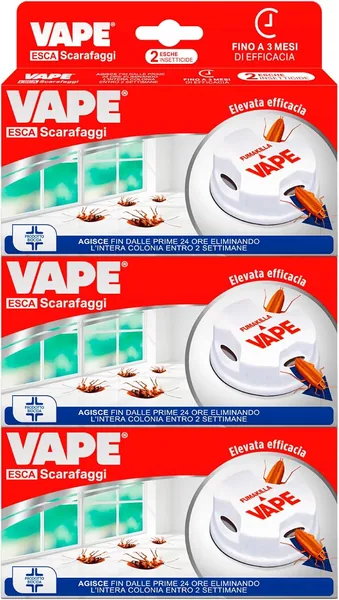 Vape Bait Cockroaches Insecticidal Bait Disinfestation Cockroaches Bedbugs and Cockroaches Effectiveness 3 Months - 6 Baits