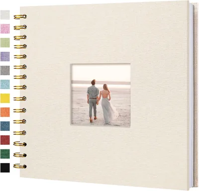 Hiwhy 8 x 8 Inch Scrapbook Photo Album, Hardcover Memory Book, 6% Off