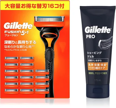 Gillette Fusion Manual Razor & Gel Set - 16 Blades + 175ml - Best Deal