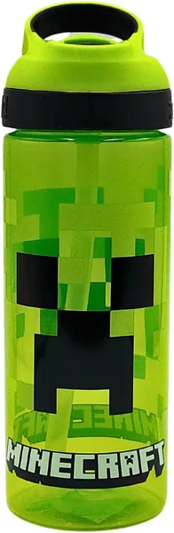Minecraft Atlantic Creeper Drinks Bottle with Logo | Eco Friendly BPA-free Plastic School Water Bott