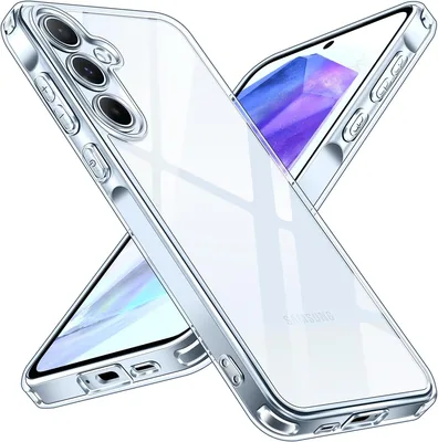 Étui clair anti-jaunissement HD pour Samsung Galaxy A55 5G, protection de la caméra - Silicone mince et résistante aux chocs