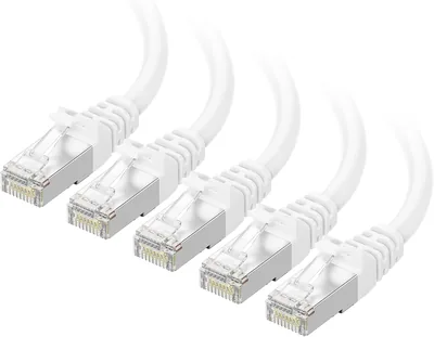 Cable Matters Cat 6A Ethernet Cable 5-Pack - 10ft, Snagless Shielded, White - Best Deal