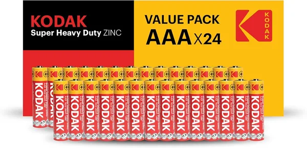 Kodak Super Heavy Duty Zinc AAA Batteries - Value Pack of 24