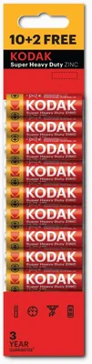 KODAK 12x AA Batteries - Carbon Zinc, 3-Year Shelf Life, Best Deal