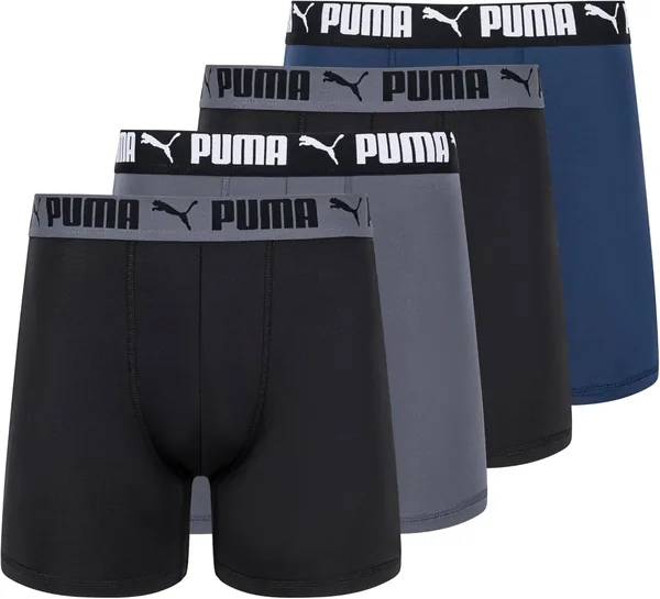 PUMA Men 4 Pack Active Stretch Boxer Briefs Boxer Briefs