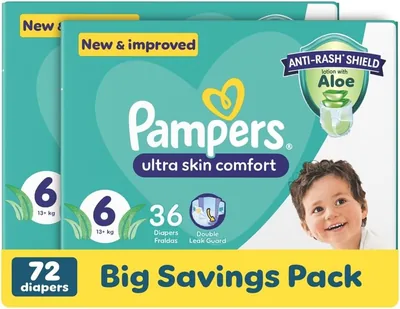 Pampers Active Baby 36 Nappies, Size 6 (2 Pack) - 28% Off