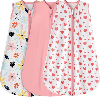 BSTOPPT 3 Pack Baby Sleep Sack 0-24 Months Cotton Sleeping Bag