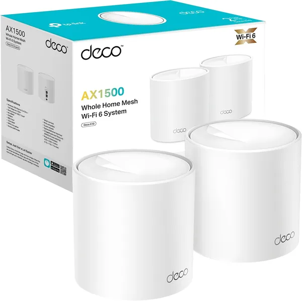 TP-Link Deco X1500 (2-Pack) WiFi 6 Mesh AI System