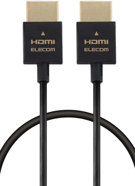 Elecom ECDH-HD14SS10BK HDMI Cable, 3.3 ft (1 m), Super Slim, 4K/2K (30Hz), ARC Compatible