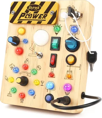 Joyreal Busy Board Baby - Montessori Zabawka dla Dzieci Od 1 Roku Życia z 19 Diodami LED, Zabawka Sensoryczna - Najlepsza Cena