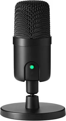 Amazon 基本 USB コンデンサーマイク PC ストリーミング ゲーム ポッドキャスト 3.4" x 5.8" 黒