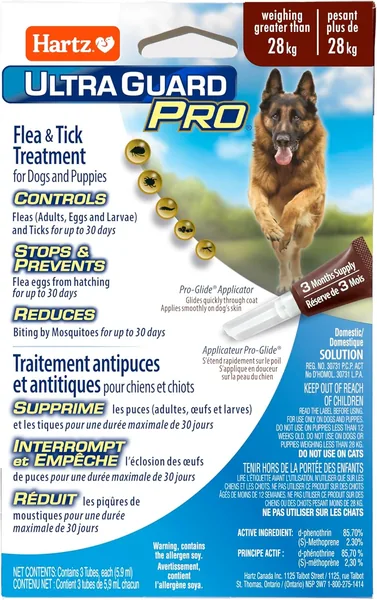 UltraGuard Pro Flea & Tick Prevention for Dogs and Puppies (28kg/3xMonthly)