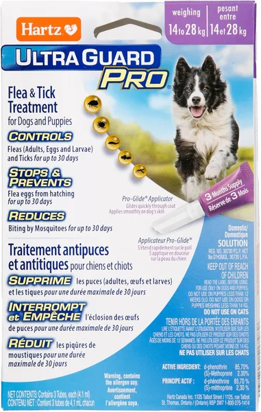 UltraGuard Pro Topical Flea & Tick Prevention for Dogs and Puppies - 14-28, 3 Monthly Treatments