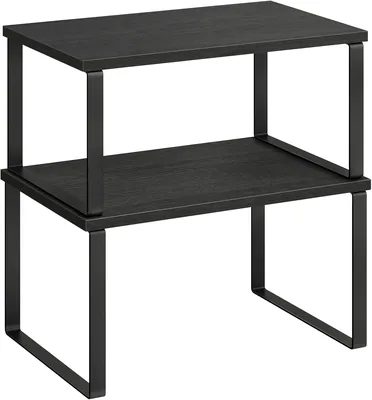 SONGMICS Specerkornhållare, Set av 2, Küchenorganisator, Tillståndsbar | Stackbara Küchenhållare, Stål och Chipboard, Ebony