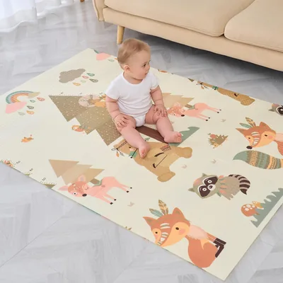 Montessori Play Mat per Bambini Pieghevole, 120 x 180 x 1 cm, Gomma Non Tossica e Impermeabile, per Palestra e Casa