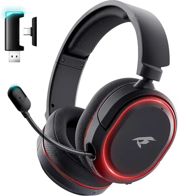 Wireless Gaming Headset for PC PS5 PS4 Mac Switch 7.1 Surround Sound 100-Hr | 2.4Ghz USB Gaming Head