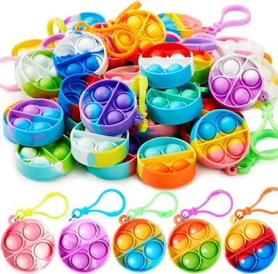 JOYIN 30 sztuk wypełniaczy do toreb imprezowych dla dzieci, okrągłe zabawki Pop Fidget Kerings Mini Fidget
