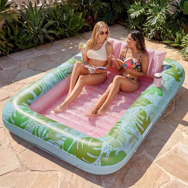 Sloosh XL Inflatable Zonnestol Sunbed Float voor Volwassenen, 85"x57" Extra Large Zonnetub