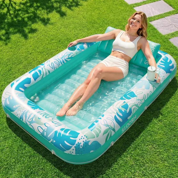 Sloosh 1,75m x 1,15m Inflatable Solar Pool Air Mattress med Uttaglig Kussin - Best Deal