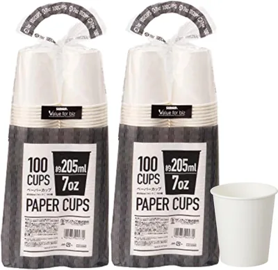 Sunnap 7oz 100個入りペーパークロス（2パック）、固い白、安全品質 [毎日の使用]