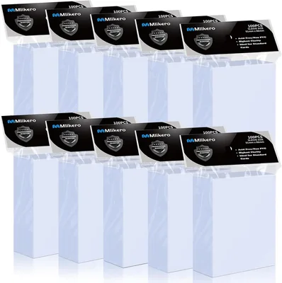 Mlikero 1000 Étuis de cartes souples, protection pour cartes de collection, cartes sportives, 66 x 91 mm