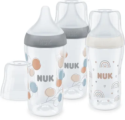 Conjunto de botellas NUK Perfect Match | 3+ Meses | Ajustable al Paladar | Control de Temperatura | Ventilación Anti-Colico | 260ml | BPA Libre