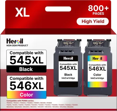 Heroil Druckerpatronen 545 546 XL PG-545 CL-546XL für Canon 545 passend für Pixma TS3350 TR4550 MX495 TS3700 TS4150i MG2555s TS330 - Best Deal