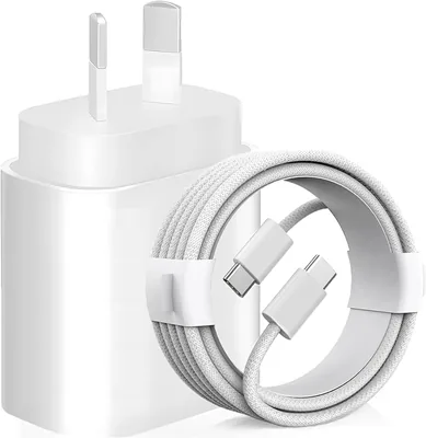 iPhone 17/17 Pro/Max/16/16 Pro/Max/15 Pro Max, iPad Pro/Air/Mini & Other Fast Charger, 20W iPad Charger, USB C Cable & Wall Charger