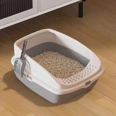 Vivo Cat Litter Tray Box 49x38cm Detachable Rim Best Deal