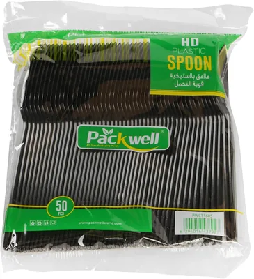 Packwell Plastic HD Disposable Table Spoons 50Pcs Black - 33% Off