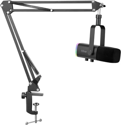 Micrófono Dinámico de Streaming FIFINE XLR para Podcast, con Iluminación RGB y Soporte para PS4/PS5