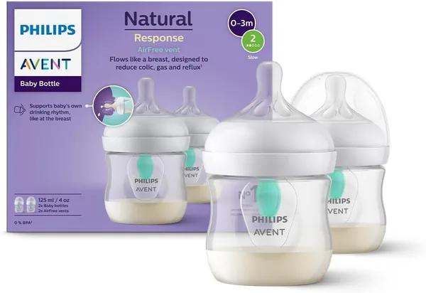 Philips AVENT Natural Response Baby Bottle with Airfree Vent 125ml (2 Pack) Best Deal