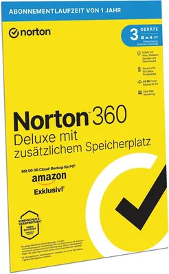 Norton 360 Deluxe with 25GB Backup - Extra Large Cloud Storage