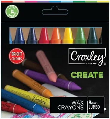 Croxley Create Jumbo Wax Crayons, 14 mm