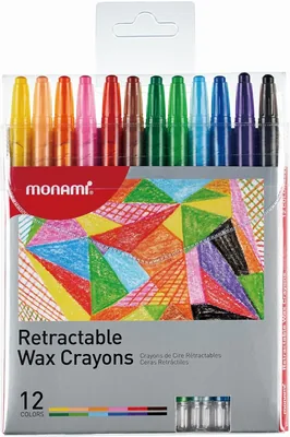 Monami CRA7199 Retractable Wax Crayons, 12 Count - 54% Off