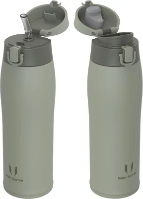 Sparrow Waterflask 750ml - Isolerad Thermos med Stroh | Lekfrit Vattenkorn, BPA-Fritt, Popligt