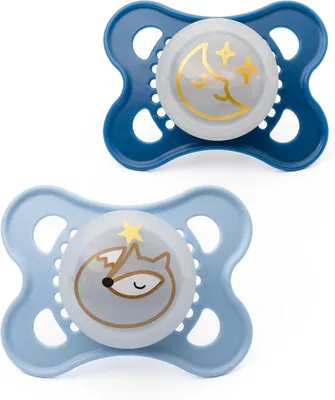 MAM Glow-in-the-Dark Dummies 0-6M (2 Pack)