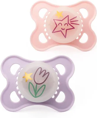 MAM Glow-in-the-Dark Dummies 0-6M (2 Pack)